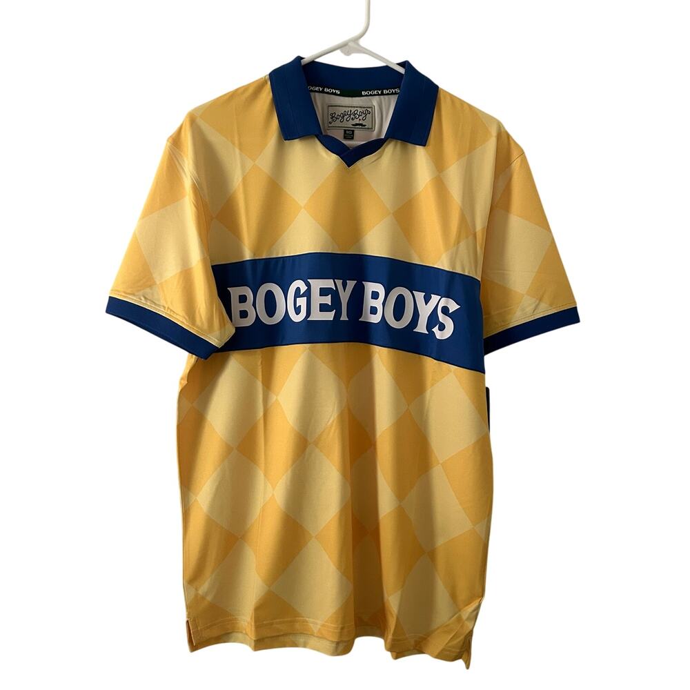 Bogey Boys Athletic Golf Checkered Polo Performance Pullover M Medium New